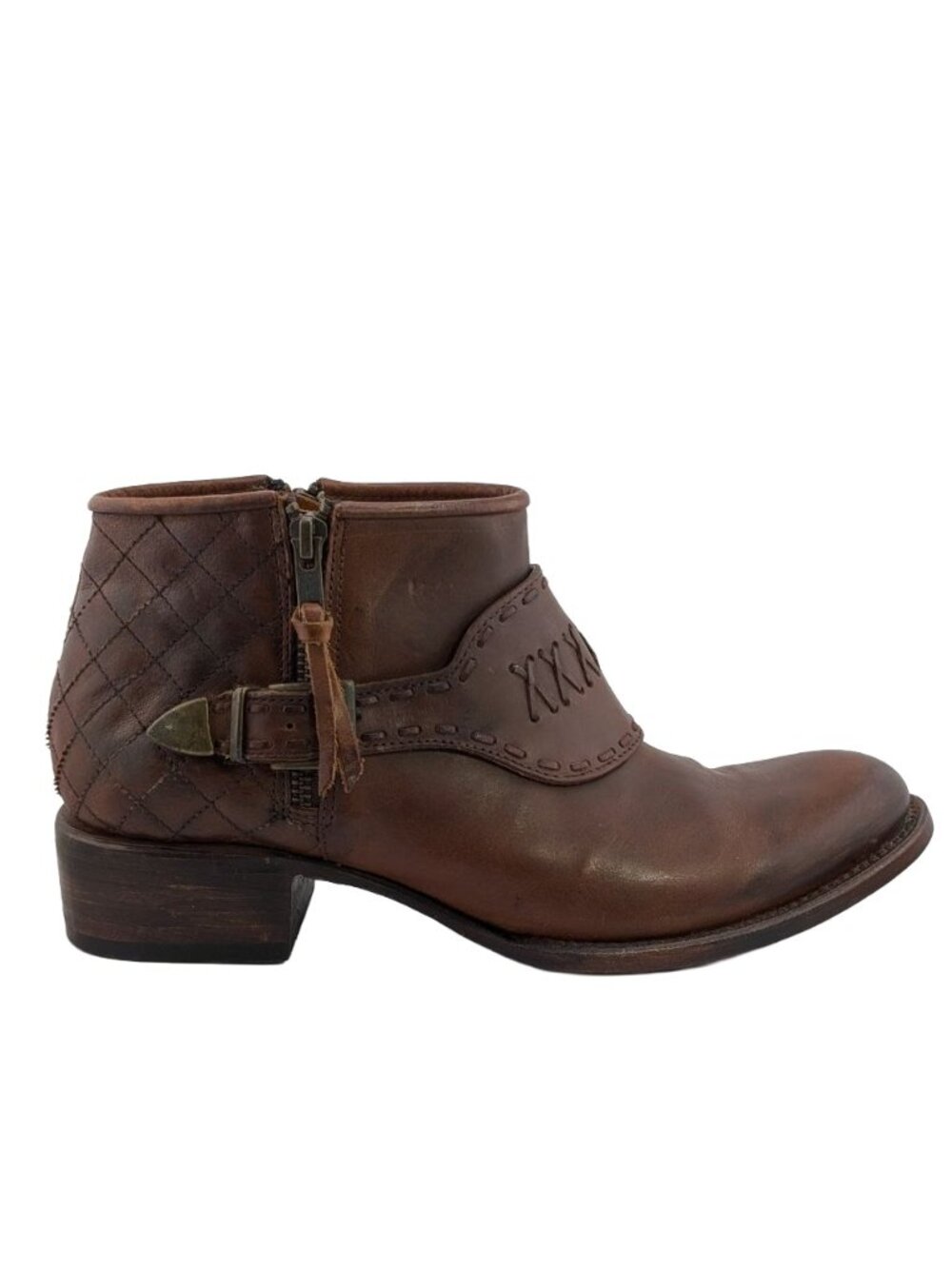 Freebird by Steven Grand Ankle Boots Distressed Tobacco Brown US Size 9
